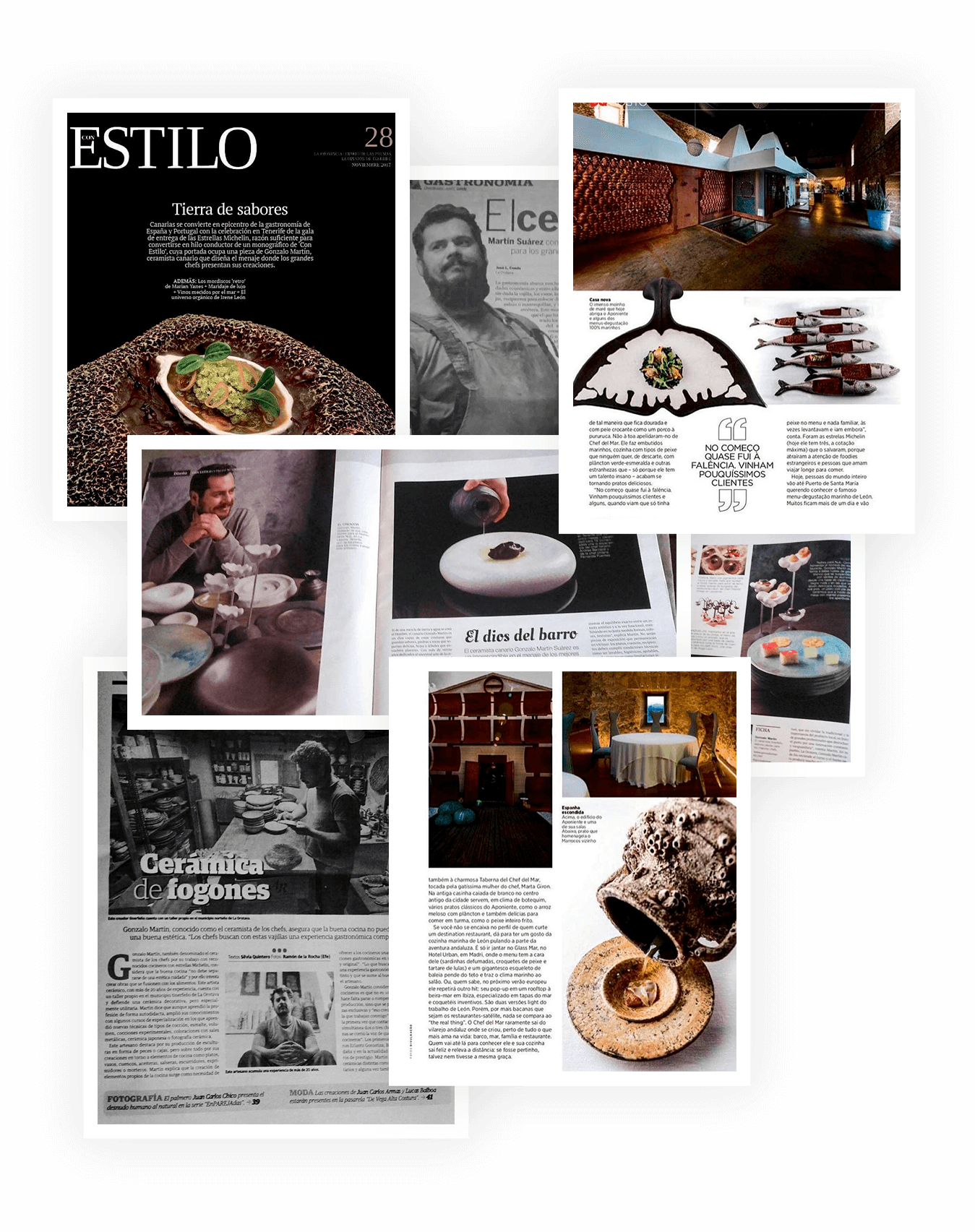 Las vajillas de Gonzalo Martín en los medios,